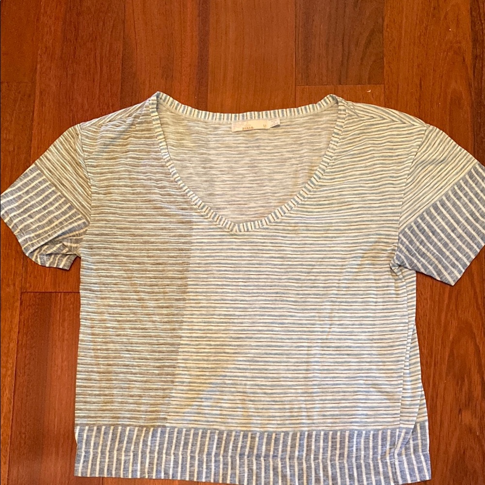 Prana Blue and White Striped Top